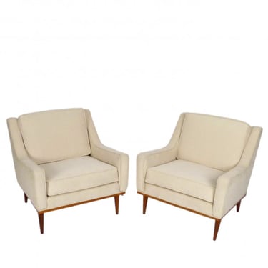 Pair of 1950s Milo Baughman Lounge Chairs