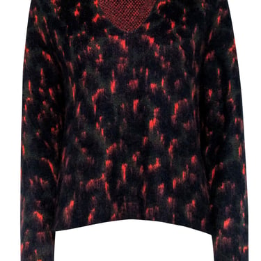 Zadig & Voltaire - Navy, Green, & Orange Print Sweater Sz M/L