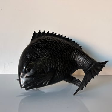 Vintage Art Metal Fish Sculpture 