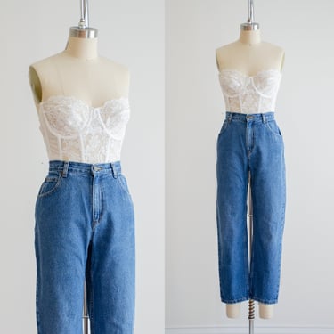 high waisted jeans 90s vintage Liz Claiborne relaxed fit straight leg ankle jeans 