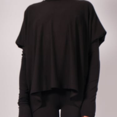 Oversized Drop Shoulder Jersey Turtleneck