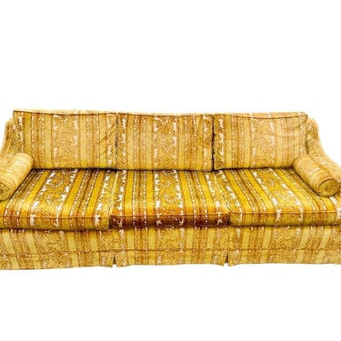 Hollywood Regency Mid Century Modern Cut Velvet Cambridge Sofa Modified Lawson Style 