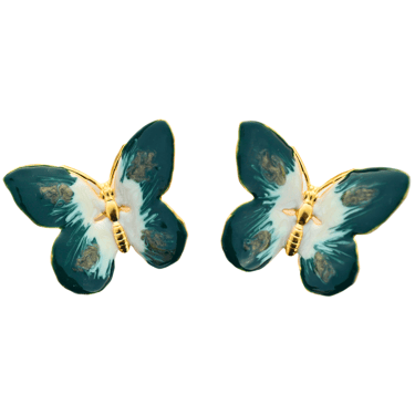 The Pink Reef Oversized Glassine Butterfly in Emerald