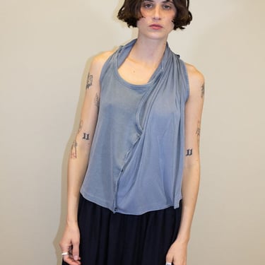 Y/Project Insert Scarf Tank Top - Washed Navy on Garmentory