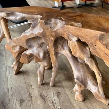 60” wide Fabulous and Unique Teak Root Console Table from Terra Nova Designs Los Angeles 