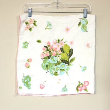 vintage Linen Floral Tablecloth 