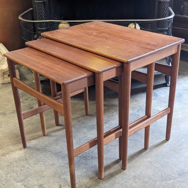 Vintage Danish MCM Hand Wegner Teak Nesting Table Set