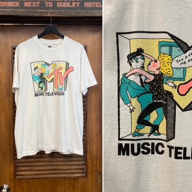 Vintage 1980’s MTV Music Television Cartoon New Wave T-Shirt, 80’s Tee Shirt, Vintage Clothing 