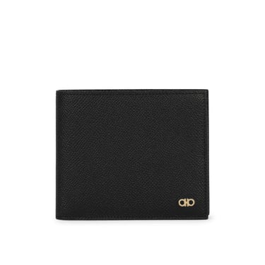 Salvatore Ferragamo 'Micro' Black Leather Wallet Man