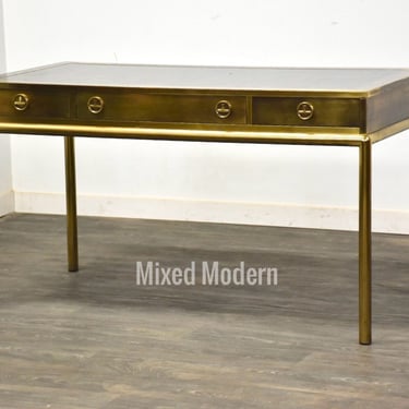 Mastercraft Brass and Leather Top Desk 