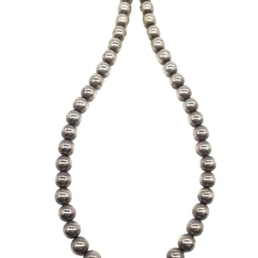 1960s Sterling Silver Beaded Necklace 