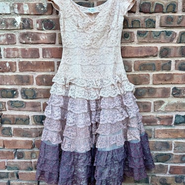 Vintage 1950s Ombre Cupcake Dress Purple Lace XS Small by TimeBa