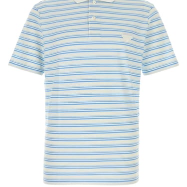 Prada Men Embroidered Piquet Polo Shirt