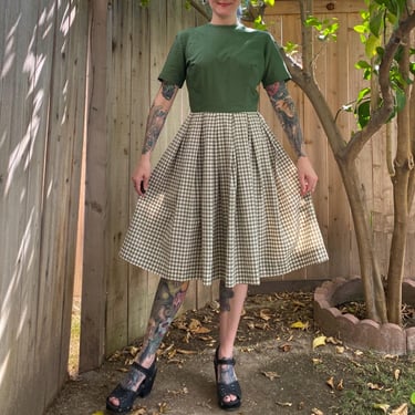 Vintage 1960’s Green Gingham Dress 