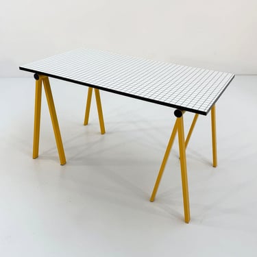 Yellow Trestle Desk by Rodney Kinsman for Bieffeplast, 1980s 