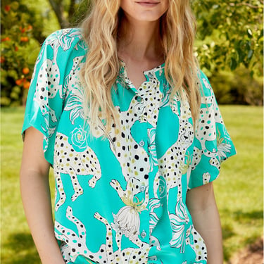 Short Sleeve Classic Blouse | Sketching Summer in Turquoise