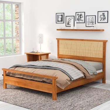 Solid Wood Bed Frame with Headboard - Available in King Size, Queen Size, Full Size and California King Size - 