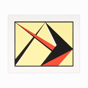 Vintage Geometric Serigraph Hard Edge Screen Print Abstract 