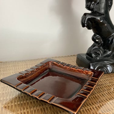 Vintage Pfaltzgraff Brown Drip Glaze Ceramic Ashtray 