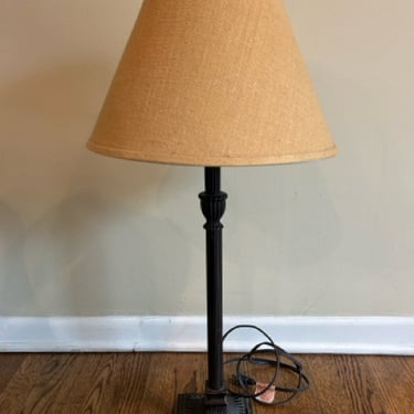 Brown/Bronzed Table Lamp with  Burlap Shade
