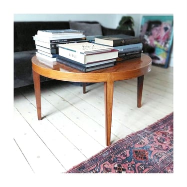 Danish teak table Severin Hansen coffee table round vintage teak table Scandinavian modernist furniture Minimalistic wooden table Haslev 