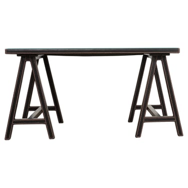 Samantha Todhunter Design Matilda Leather Sawhorse Campaign Desk