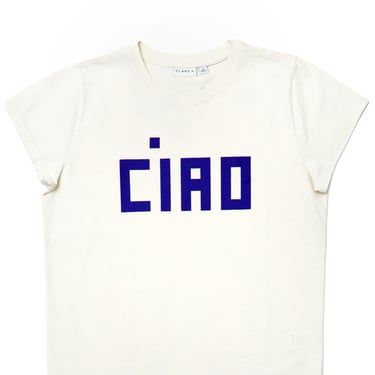 Classic Tee - Cream w/ Royal Blue Block Ciao