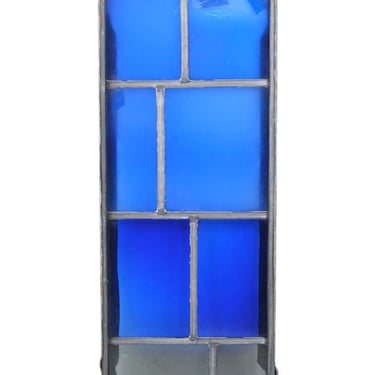 Robert Sowers Blue &#038; Gray Reclaimed Leaded JFK Glass Window