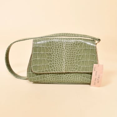 Green Faux Croc Handbag By Liz Claiborne