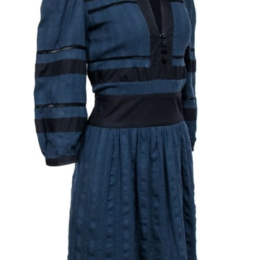 Isabel Marant Etoile - Navy Blue Quarter Sleeve Dress Sz 8