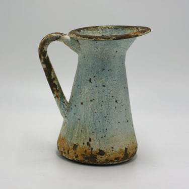 vintage rusty chippy metal pitcher 