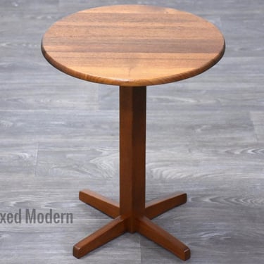 Danish Modern Round Teak End Table 