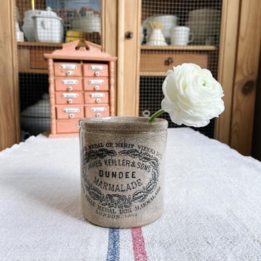 Beautiful vintage English ironstone tea stained Marmalade pot 