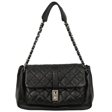 Chanel 2005-2006 Black Caviar Mademoiselle Lock Handbag