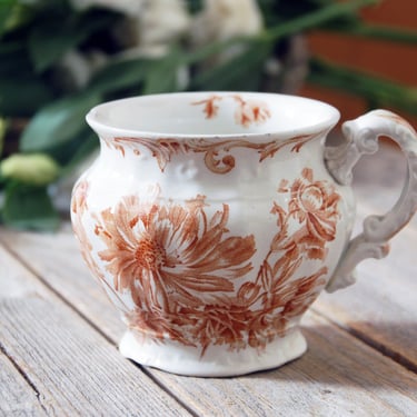 Antique transferware cup / 1800s Pitcairns Limited Klondike porcelain mug / shabby chic / antique English transferware cup 