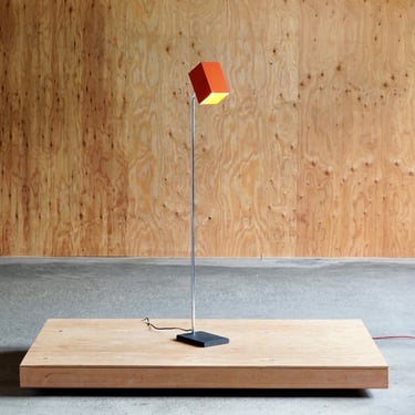 George Kovacs Geometric Orange Cube Floor Lamp 