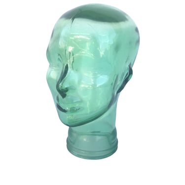 Sea Green Glass Mannequin Head | Hat Stand | Halloween Oddity Display Décor | 