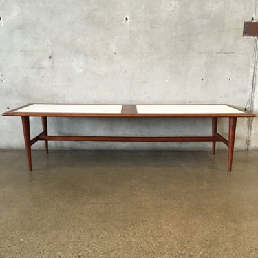 Mid Century Modern Teak And White Formica Coffee Table