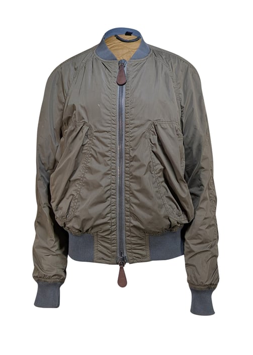 Burberry - Olive Green Light Puffer Bomber Jacket Sz 14