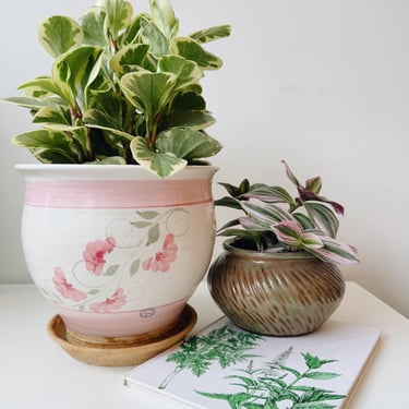 Vintage Pink Stoneware Planter