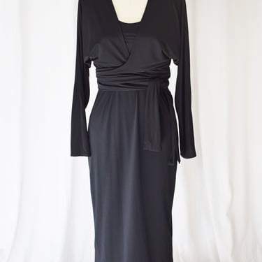 1990s Norma Kamali OMO Jersey Knit Dress and Wrap Top | S 