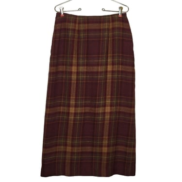 1990s Vintage JONES New York COUNTRY Skirt, Tartan Plaid Maxi, 100% Pure Worsted Wool, 90s Academia Preppy Collegiate, Vintage Clothing 