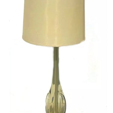 mid century modern murano table glass lamp smoked gray brass italian italy vintage 