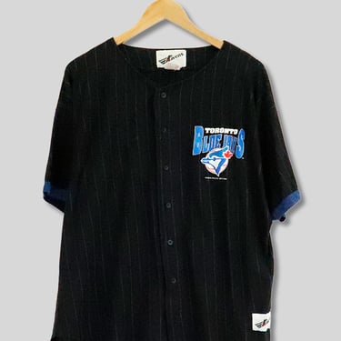Vintage 1995 MLB Toronto Blue Jays Button Up Jersey T Shirt Sz L