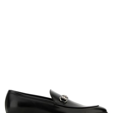 Gucci Men Black Leather Loafers