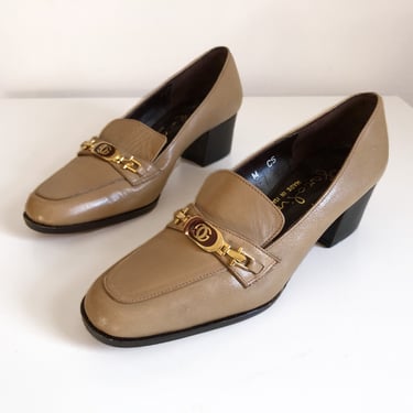 Vintage 1970s Italian horsebit loafers, double G | ‘70s leather designer shoes, 6M 
