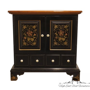 ETHAN ALLEN Handpainted Black Hitchcock Style 30" Console Cabinet 14-9216 