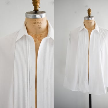 1980s/90s Pintucked White Tuxedo Shirt 