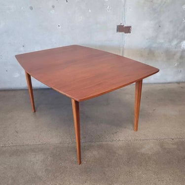 Vintage Light Walnut Dining Table With One Leaf