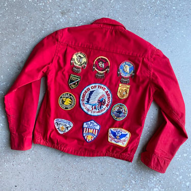 Vintage Boy Scouts of America Jacket / Red Youth BSA Jacket / BSA jacket with patches 